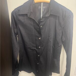 Banana Republic Black Non-Iron Fitted Shirt